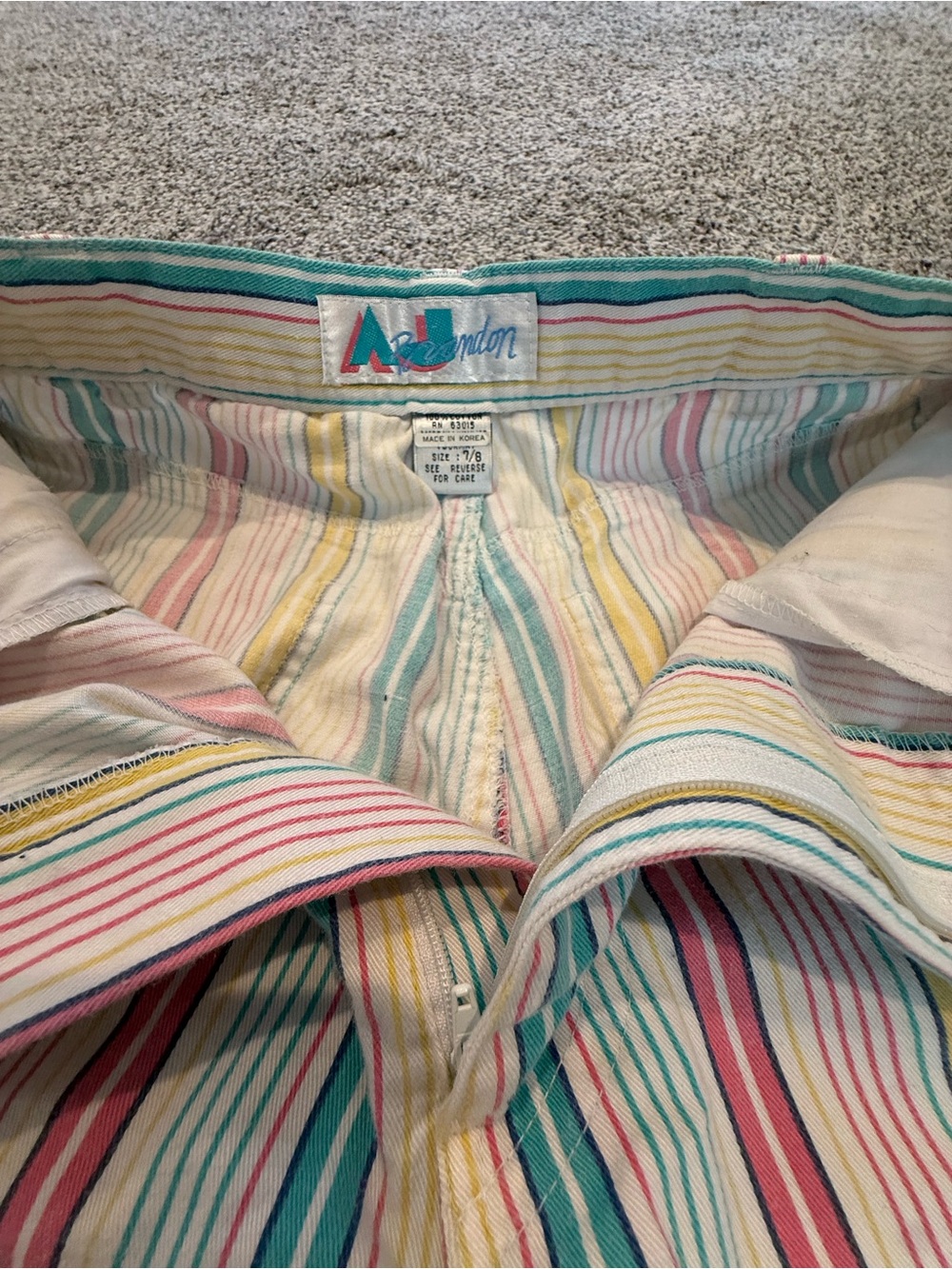 Vintage 1980s Multicolor Striped Women’s Bermuda Shorts - Picture 2 of 3